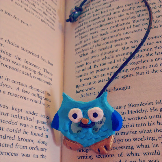 cute owl ceramic bookmark keyring