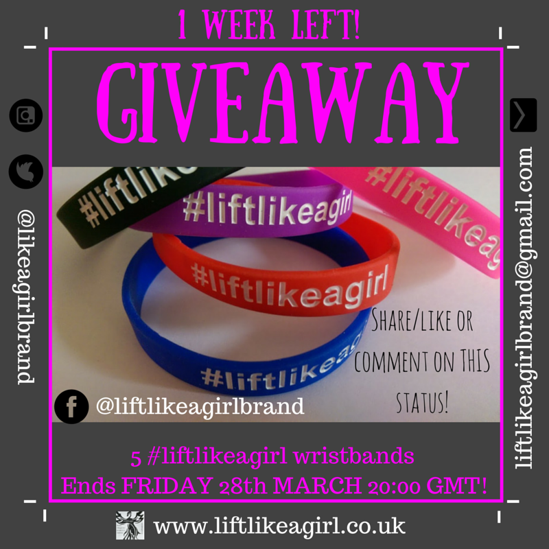 #liftlikeagirl giveaway, free wristband prize!