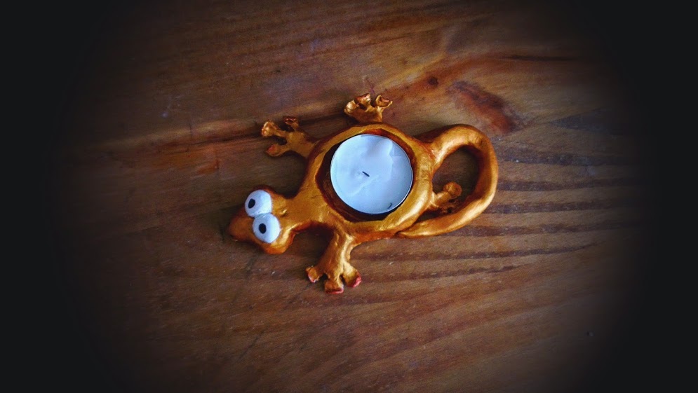 ceramic cute gecko candle tealight holder